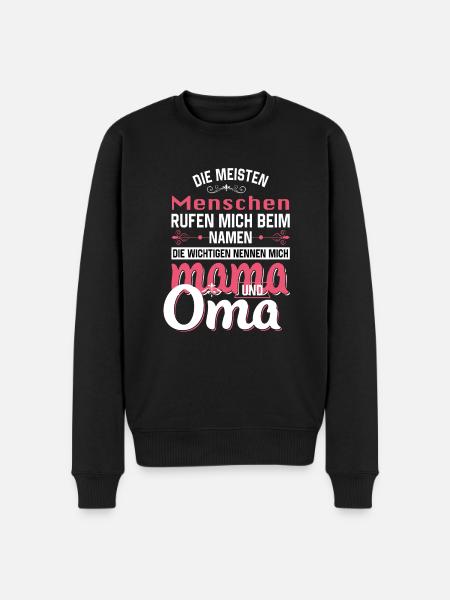 Mama und Oma - Männer Premium Bio Pullover - Schwarz
