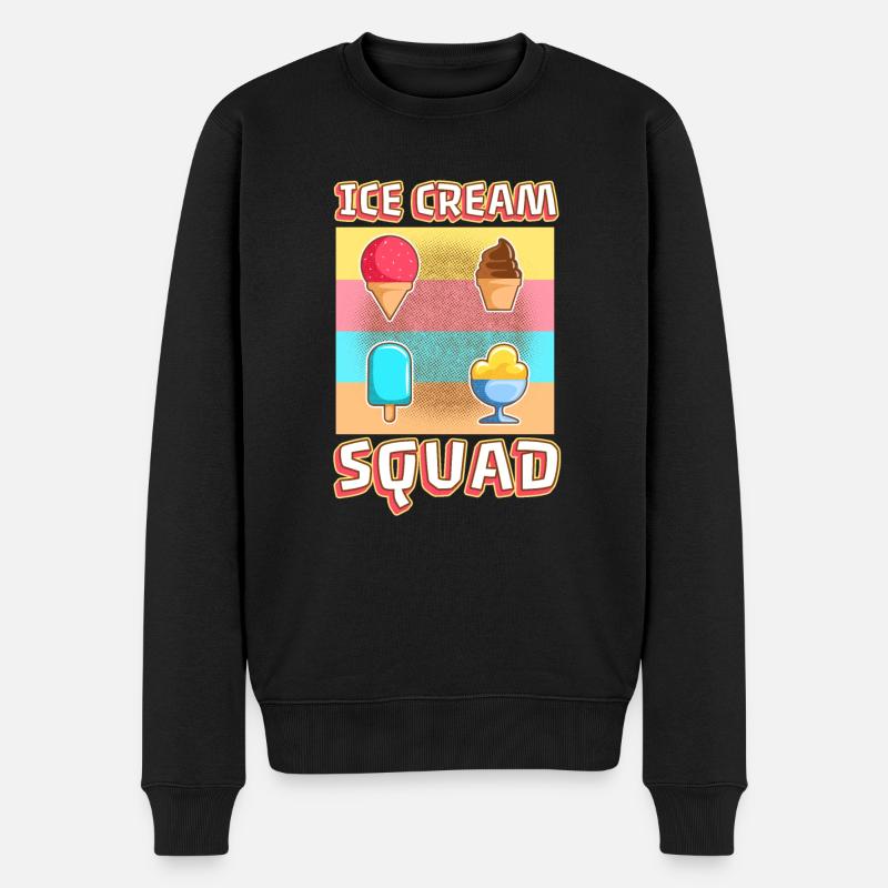 Ice cream squad - Männer Premium Bio Pullover - Schwarz