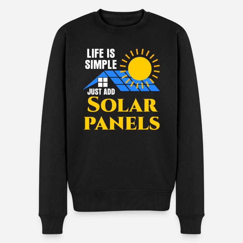 Erneuerbare Energie Solarzelle - Männer Premium Bio Pullover - Schwarz