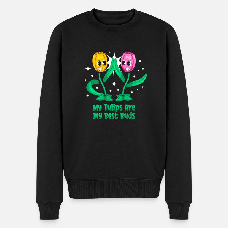 Tulpen Niedlich - Männer Premium Bio Pullover - Schwarz