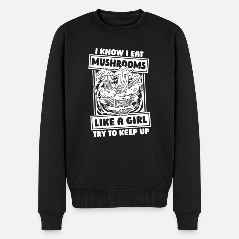 Cueilleurs de champignons Champignons - Pull Premium bio Homme - noir