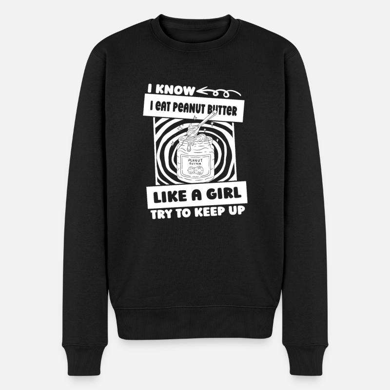Erdnussbutter - Männer Premium Bio Pullover - Schwarz