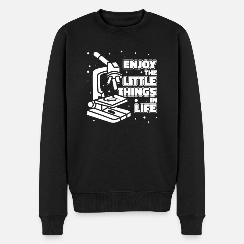 Biologie Biologe Enjoy The Little Things In Life - Männer Premium Bio Pullover - Schwarz