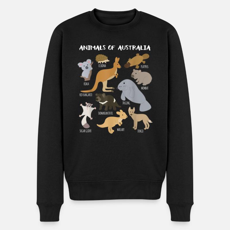 Tiere Australiens Australische Tierpädagogik - Männer Premium Bio Pullover - Schwarz