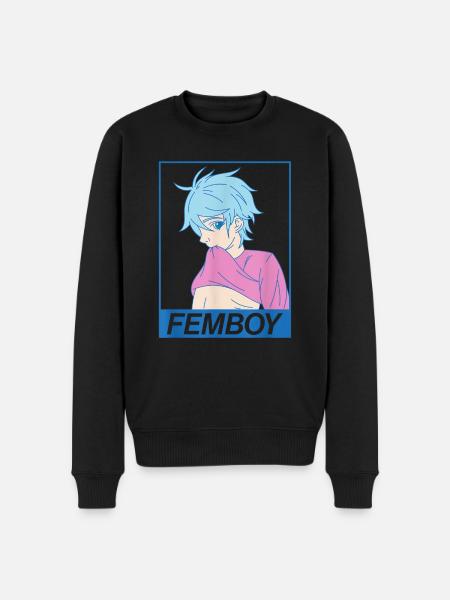 Anime Gay Boy Yaoi Design til en Femboy - Økologisk premium-sweatshirt til mænd - sort
