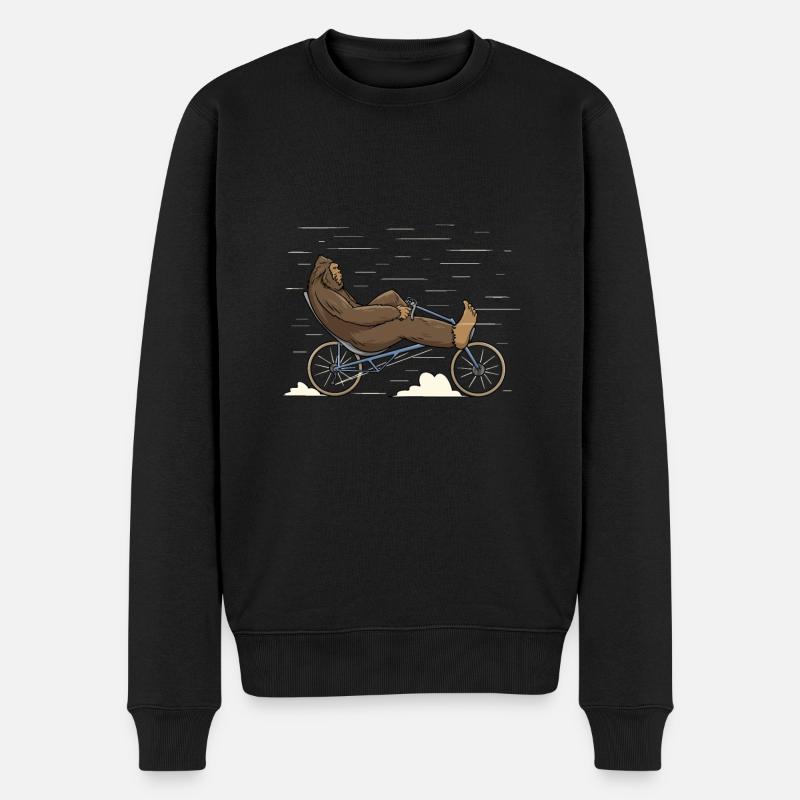 Bigfoot Liegerad Radfahrer Pedal Radfahren - Männer Premium Bio Pullover - Schwarz