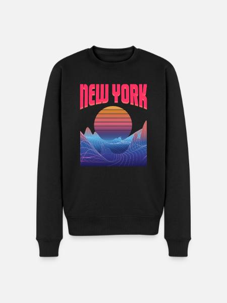 New York - Men's Premium Organic Jumper - black