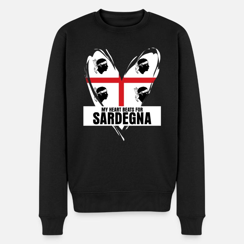 Sardegna Sardaigne Coeur Sardaigne Sardaigne - Pull Premium bio Homme - noir