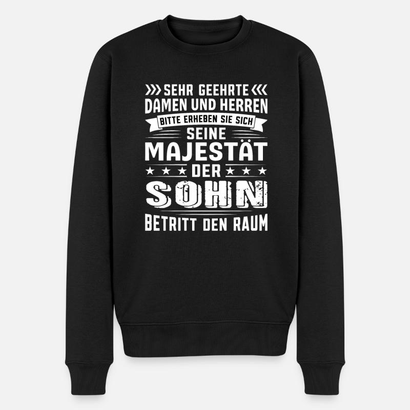 Sohn Geburtstag Sohn Sprüche Sohn Geschenke - Männer Premium Bio Pullover - Schwarz