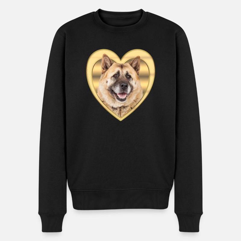Akita - Hundeliebhaber - Hunde Herz - Männer Premium Bio Pullover - Schwarz