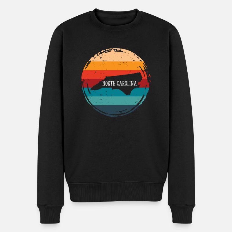 North Carolina - Männer Premium Bio Pullover - Schwarz