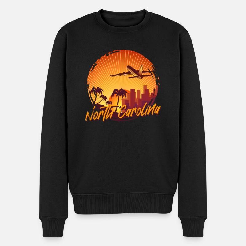 North Carolina - Männer Premium Bio Pullover - Schwarz