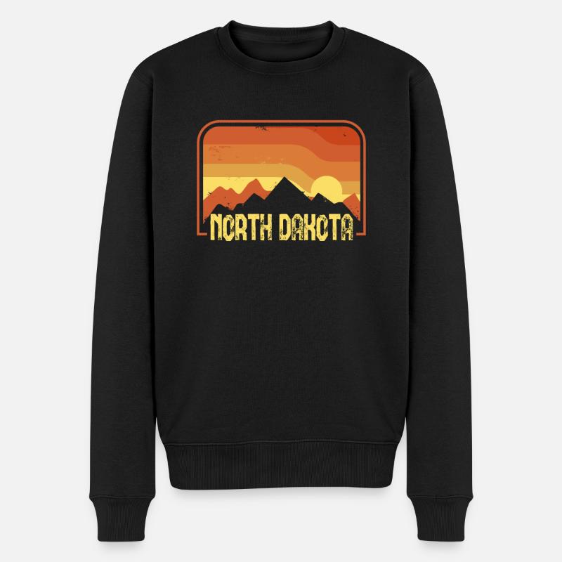 North Dakota - Männer Premium Bio Pullover - Schwarz