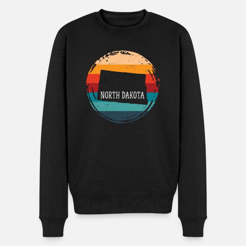 North Dakota - Männer Premium Bio Pullover - Schwarz