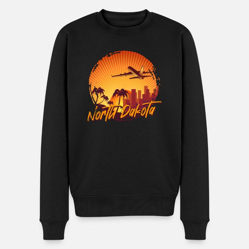 North Dakota - Männer Premium Bio Pullover - Schwarz