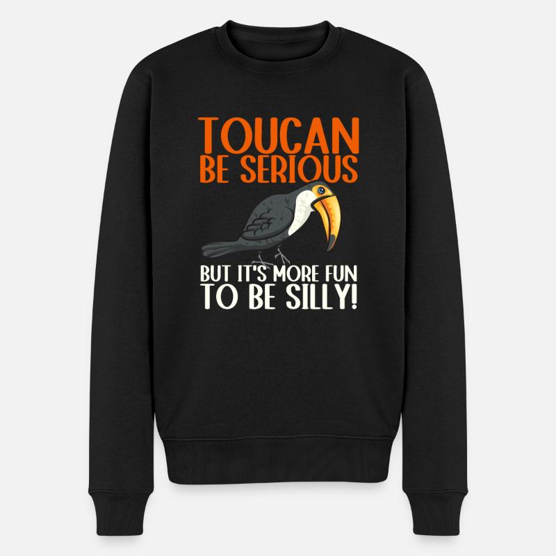 Forêt tropicale des oiseaux toucans - Pull Premium bio Homme - noir