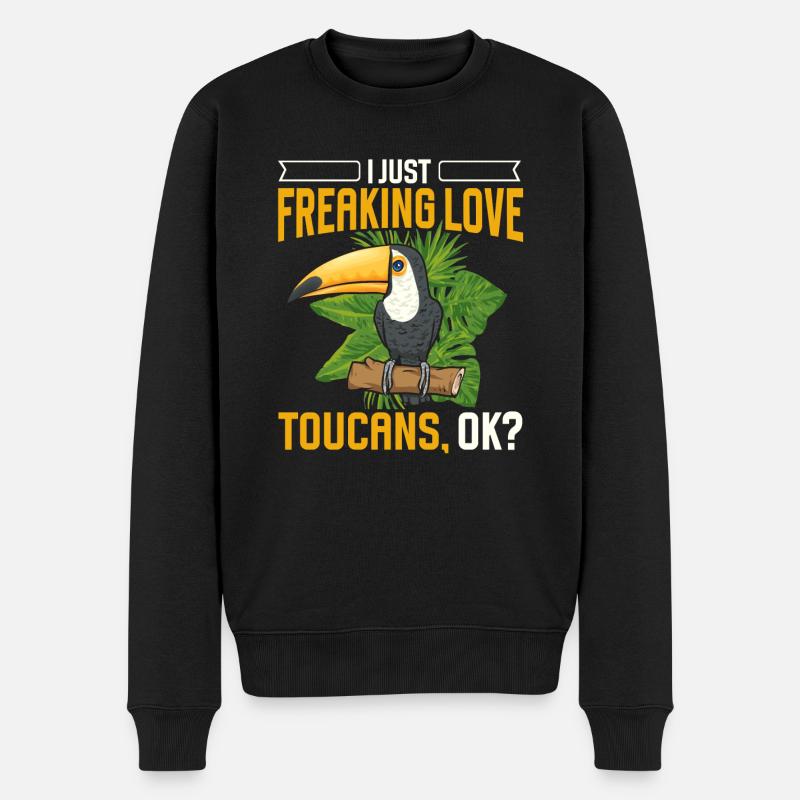 Tukan Vogel Regenwald - Männer Premium Bio Pullover - Schwarz