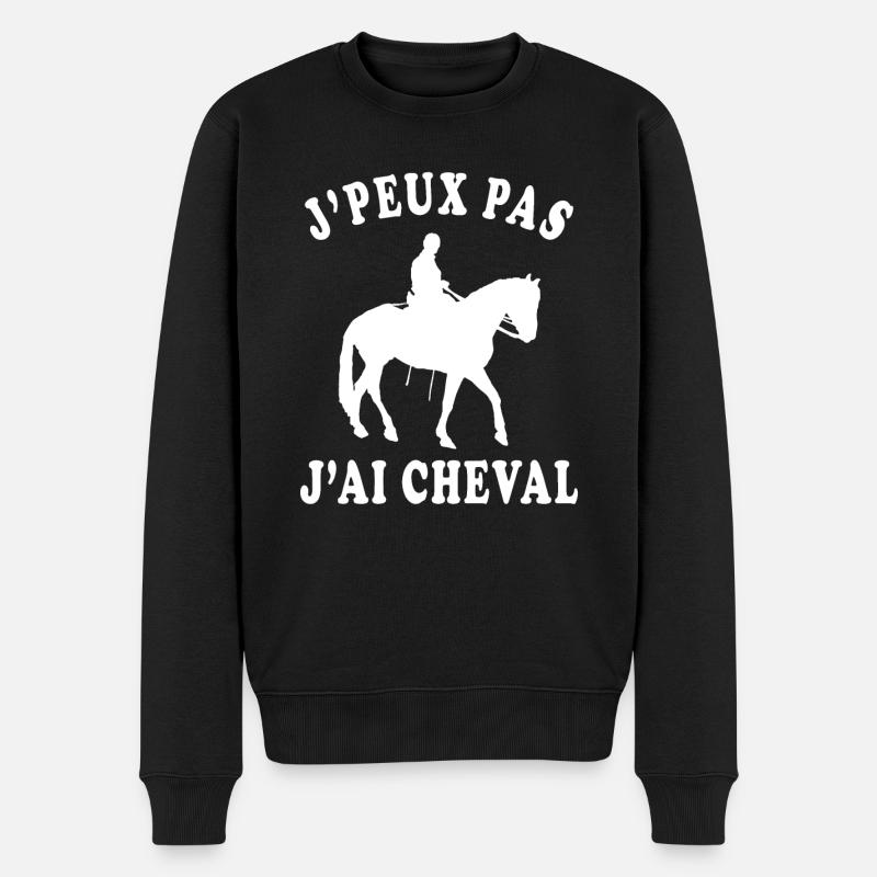 J'peux pas j'ai cheval - Pull Premium bio Homme - noir