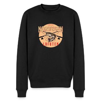 Vacances de pêche Voyage de pêche en Norvège Lofoten - Pull Premium bio Homme - noir - Devant - Nico (187cm)