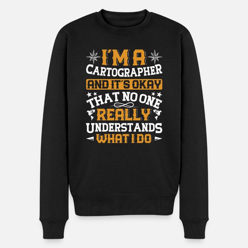 Cartographers - Männer Premium Bio Pullover - Schwarz