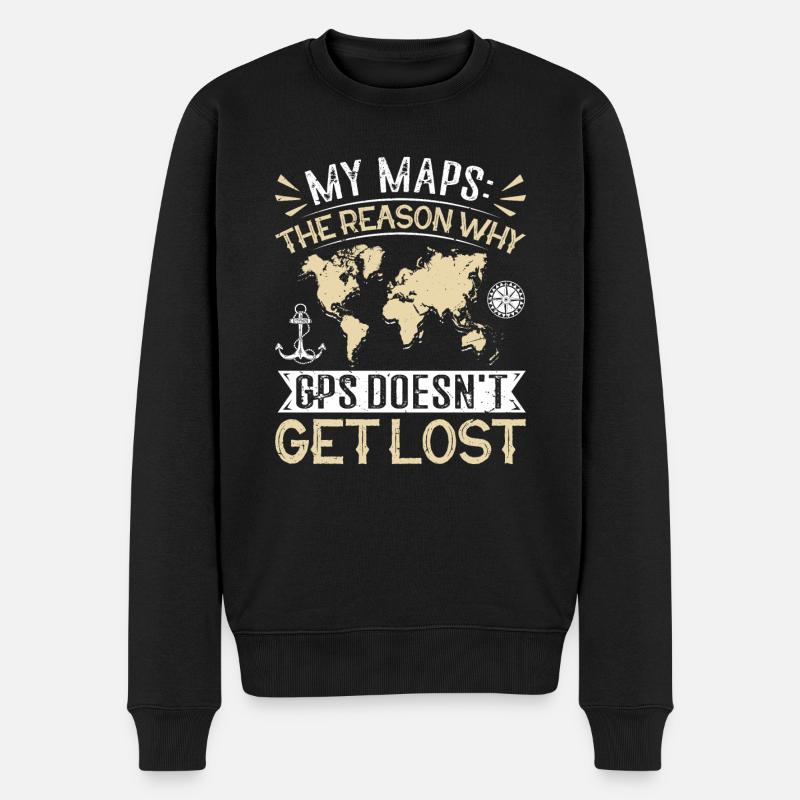 Cartographers - Männer Premium Bio Pullover - Schwarz