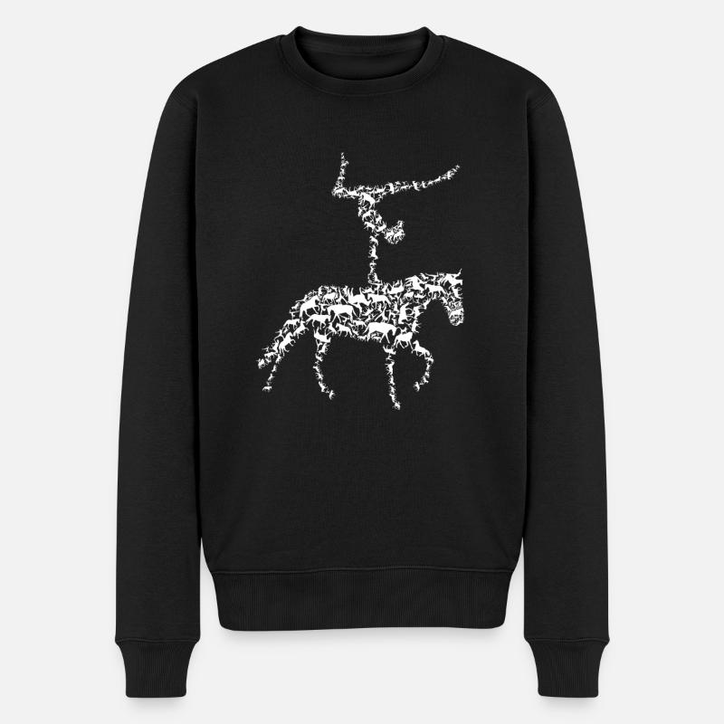 Voltigieren Reiten Pferd Spruch Reiterin Reiterhof - Männer Premium Bio Pullover - Schwarz