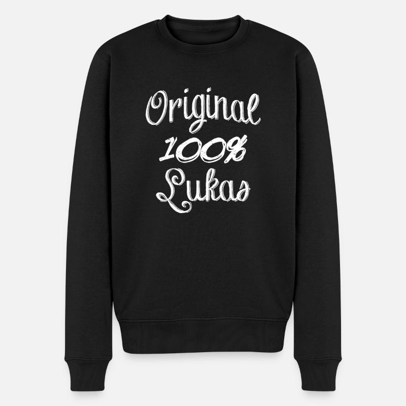 100% Original Lukas - Männer Premium Bio Pullover - Schwarz