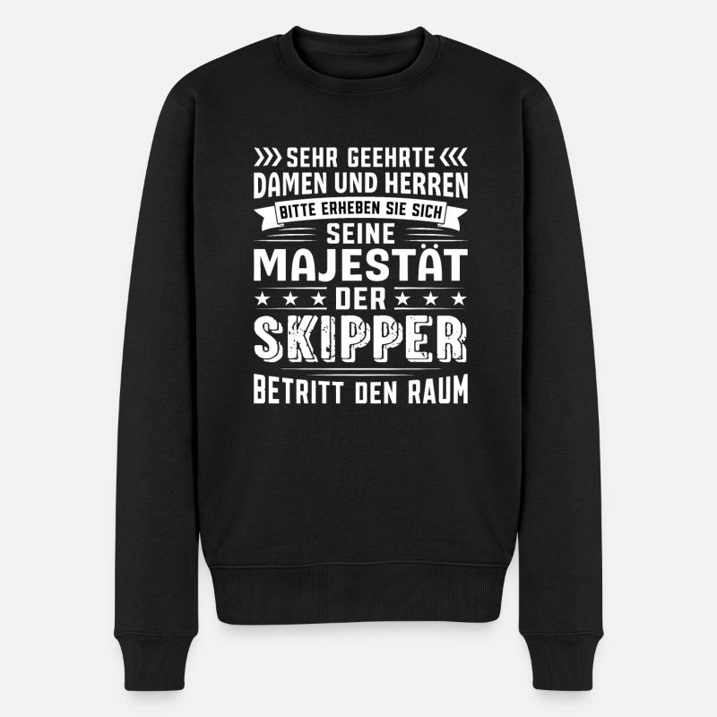 Skipper Geburtstag Skipper Sprüche Skipper - Männer Premium Bio Pullover - Schwarz