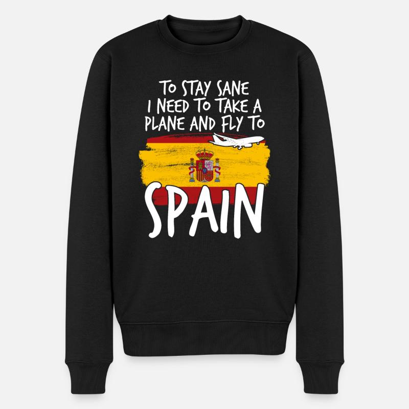 Urlaub in Spanien - Männer Premium Bio Pullover - Schwarz