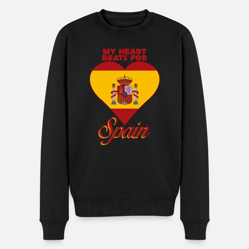 Spanien Liebe Spanisch - Männer Premium Bio Pullover - Schwarz