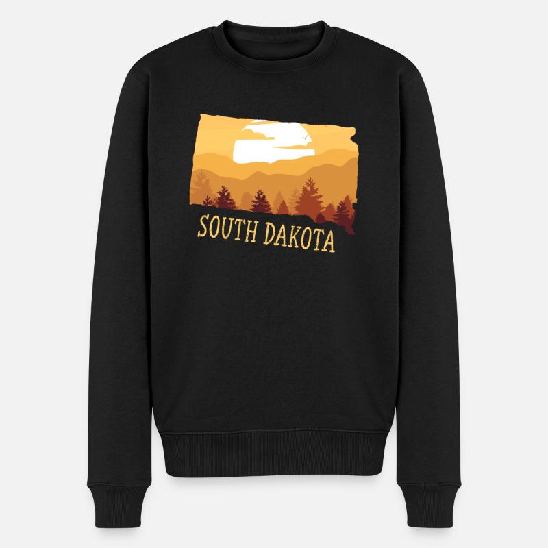 South Dakota - Männer Premium Bio Pullover - Schwarz