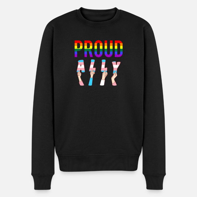 Fière Ally Pride LGBT Drapeau transgenre Gay Lesbienne - Pull Premium bio Homme - noir