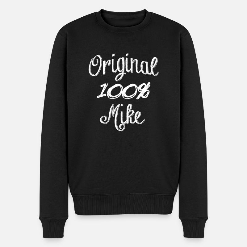 Original 100% Mike - Männer Premium Bio Pullover - Schwarz