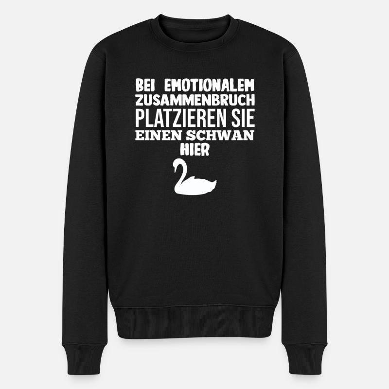 Schwan - Männer Premium Bio Pullover - Schwarz