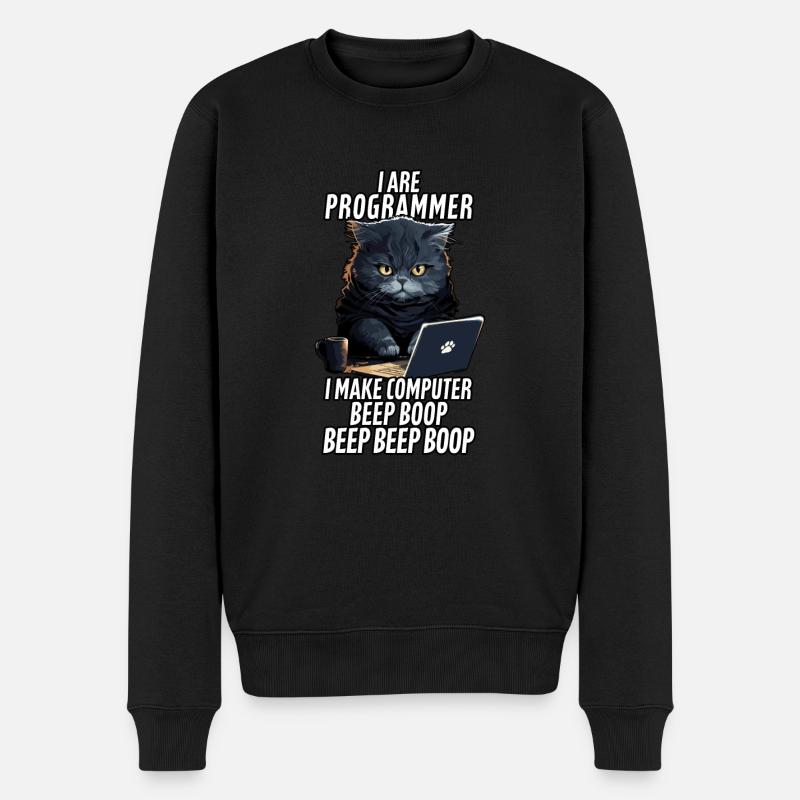 Ich bin Programmierer Beep Boop - Männer Premium Bio Pullover - Schwarz
