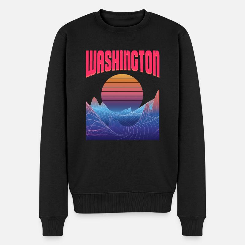 Washington - Männer Premium Bio Pullover - Schwarz
