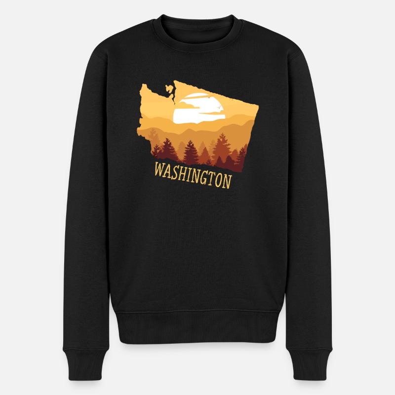 Washington - Männer Premium Bio Pullover - Schwarz