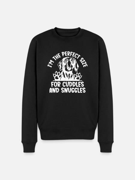 Ich habe die perfekte Größe zum Kuscheln und Kuscheln - Männer Premium Bio Pullover - Schwarz