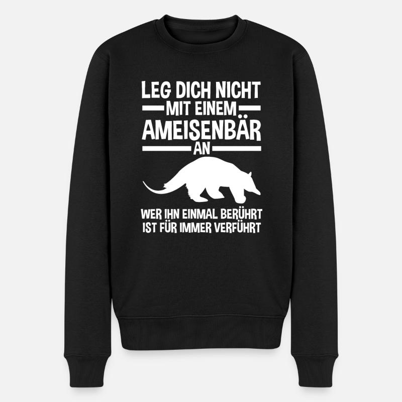 Ameisenbär - Männer Premium Bio Pullover - Schwarz