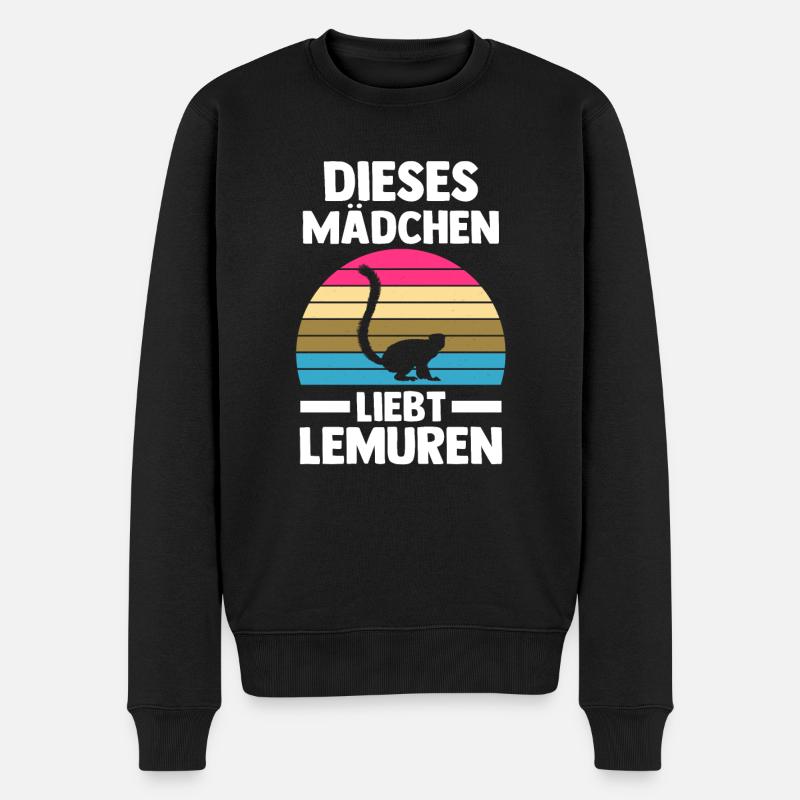 Lemur - Männer Premium Bio Pullover - Schwarz
