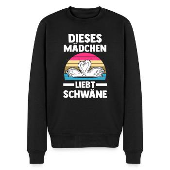 Schwan - Männer Premium Bio Pullover - Schwarz - Vorne - Nico (187cm)