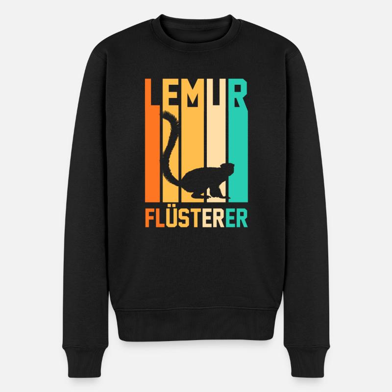 Lemur - Männer Premium Bio Pullover - Schwarz