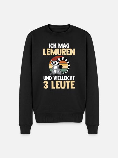 Lemur - Männer Premium Bio Pullover - Schwarz