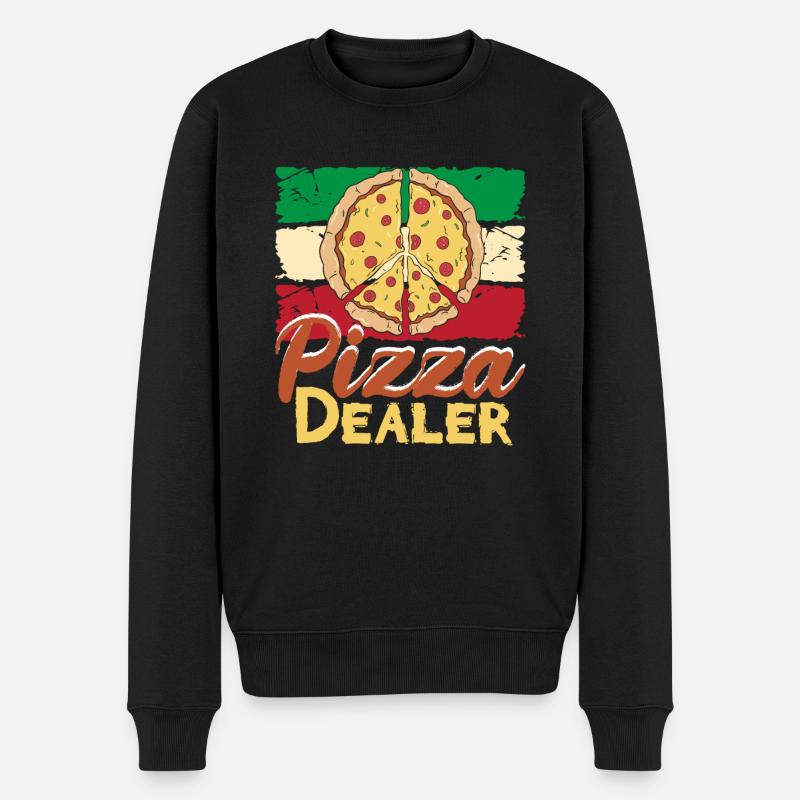 Pizza Dealer - Männer Premium Bio Pullover - Schwarz