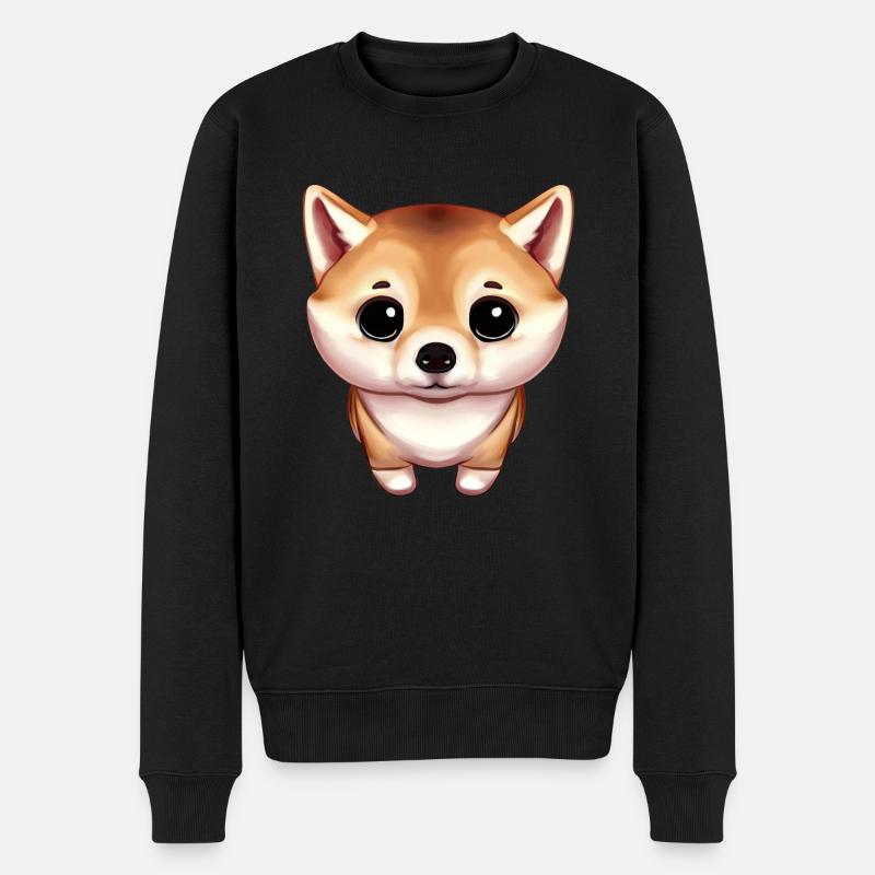 Illustration mignonne de Shiba Inu - Pull Premium bio Homme - noir