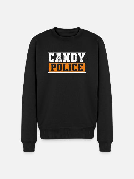 Candy Policeman Funny Halloween Candy - Men's Premium Organic Jumper - black