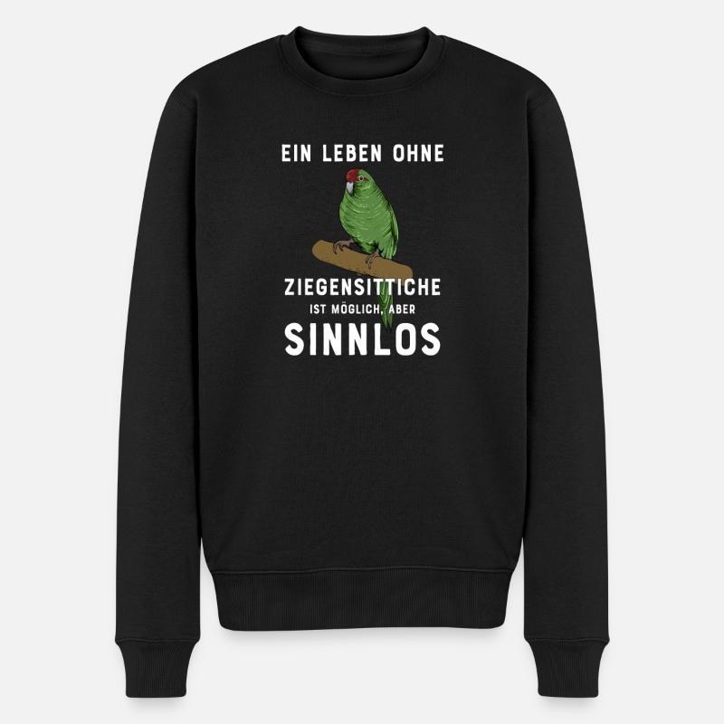 Ziegensittich I Laufsittich Motiv für Vogel Halter - Männer Premium Bio Pullover - Schwarz