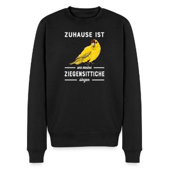 Ziegensittich I Laufsittich Motiv für Vogel Halter - Männer Premium Bio Pullover - Schwarz - Vorne - Nico (187cm)