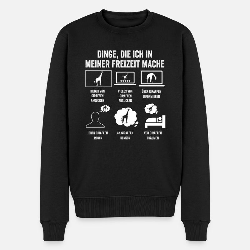Giraffe Giraffen - Männer Premium Bio Pullover - Schwarz