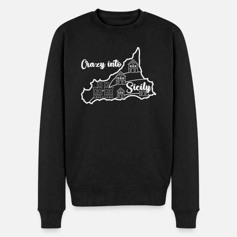 Sizilien Urlaub Italien Sicilia - Männer Premium Bio Pullover - Schwarz